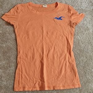 Hollister Orange Tee with Blue Logo